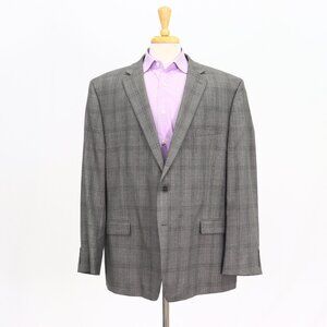 Calvin Klein 52R Gray Blazer Sport Coat Jacket 2-Button Check Y080